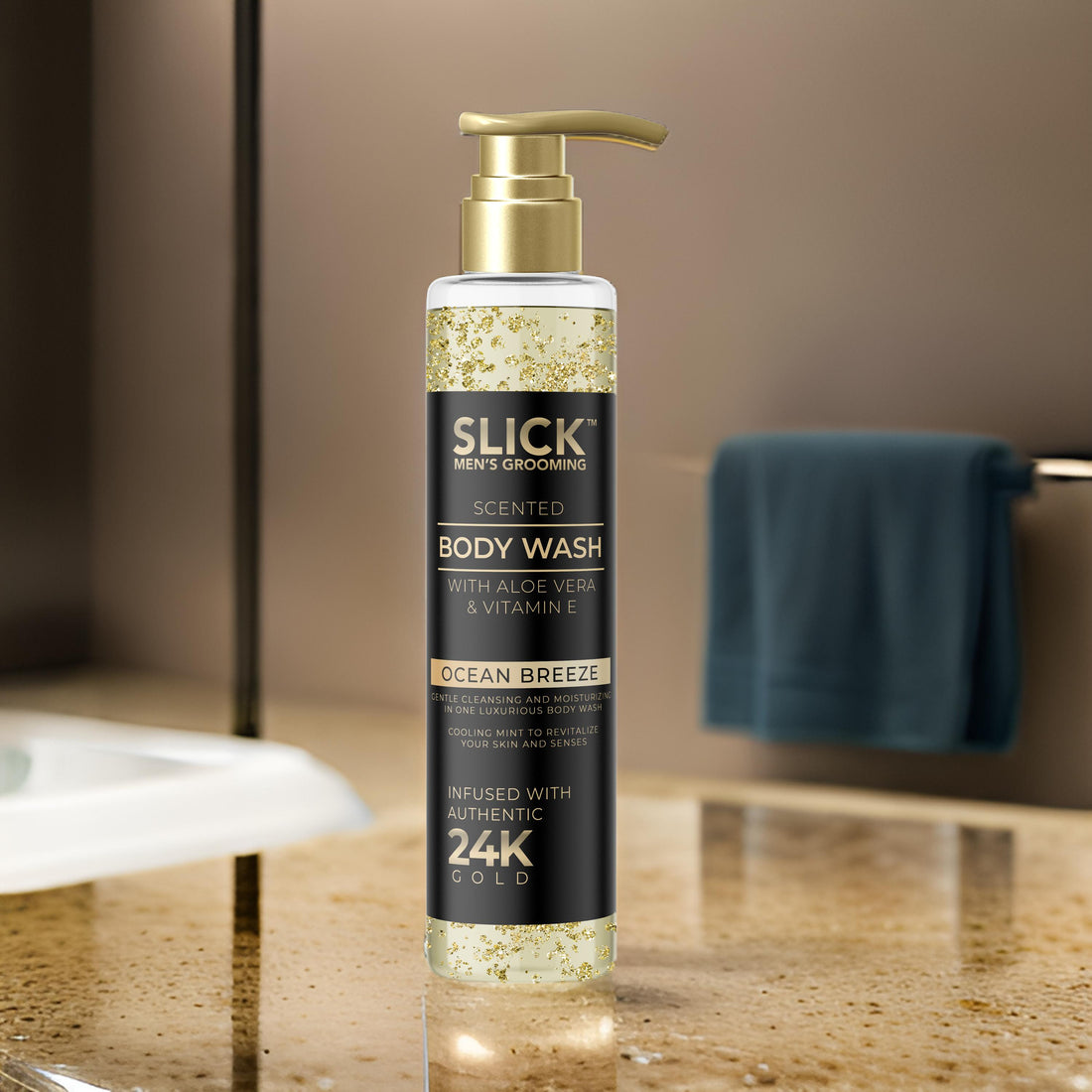 2 in 1 body and face wash with 24k gold and fragrance